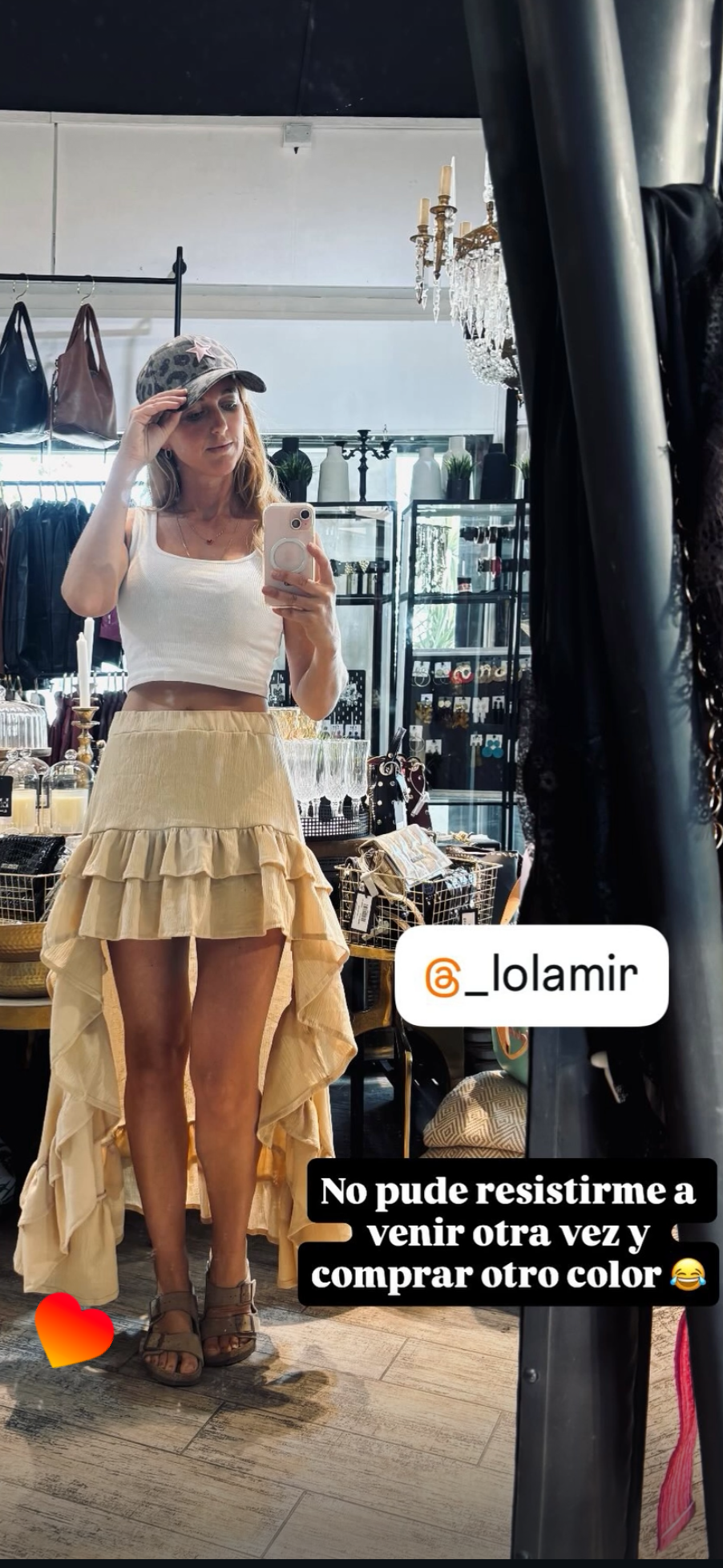 Falda asimétrica de bambula Lucia