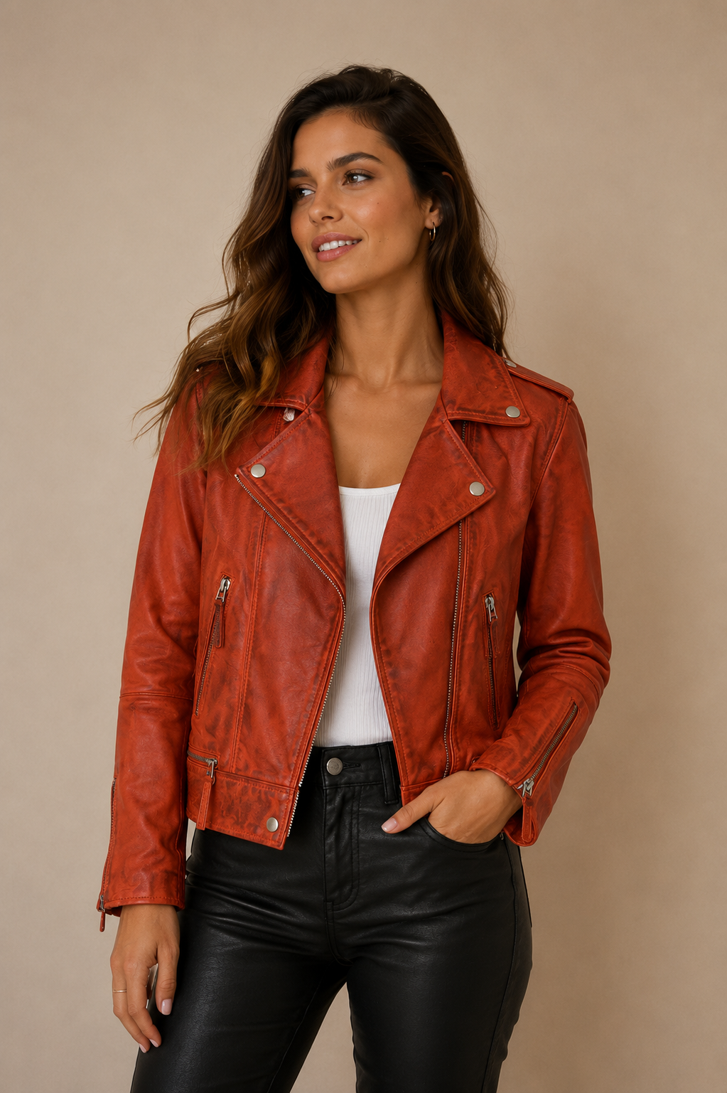 Chaqueta de cuero Sofia