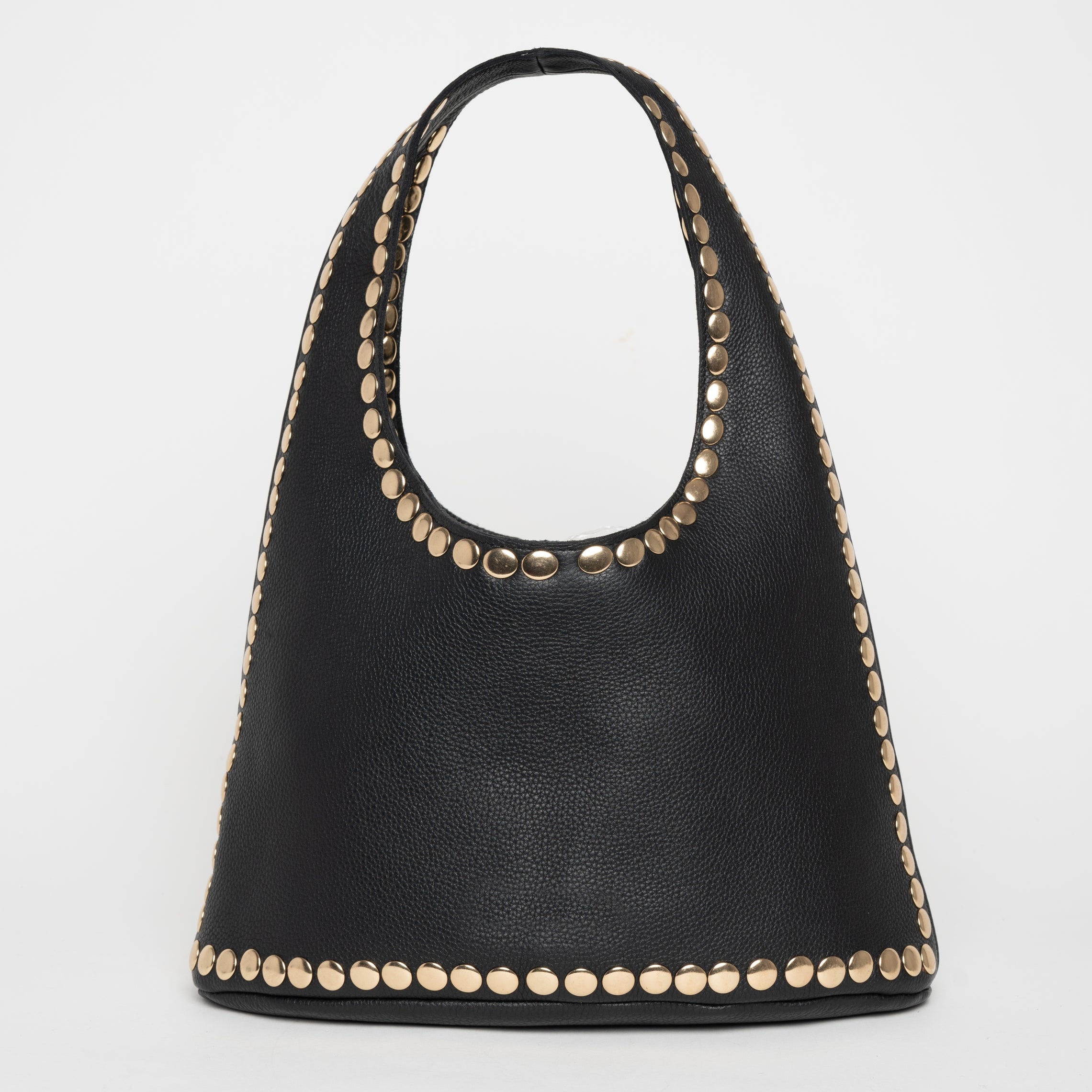 Cartera de cuero con tachas metálicas Lola