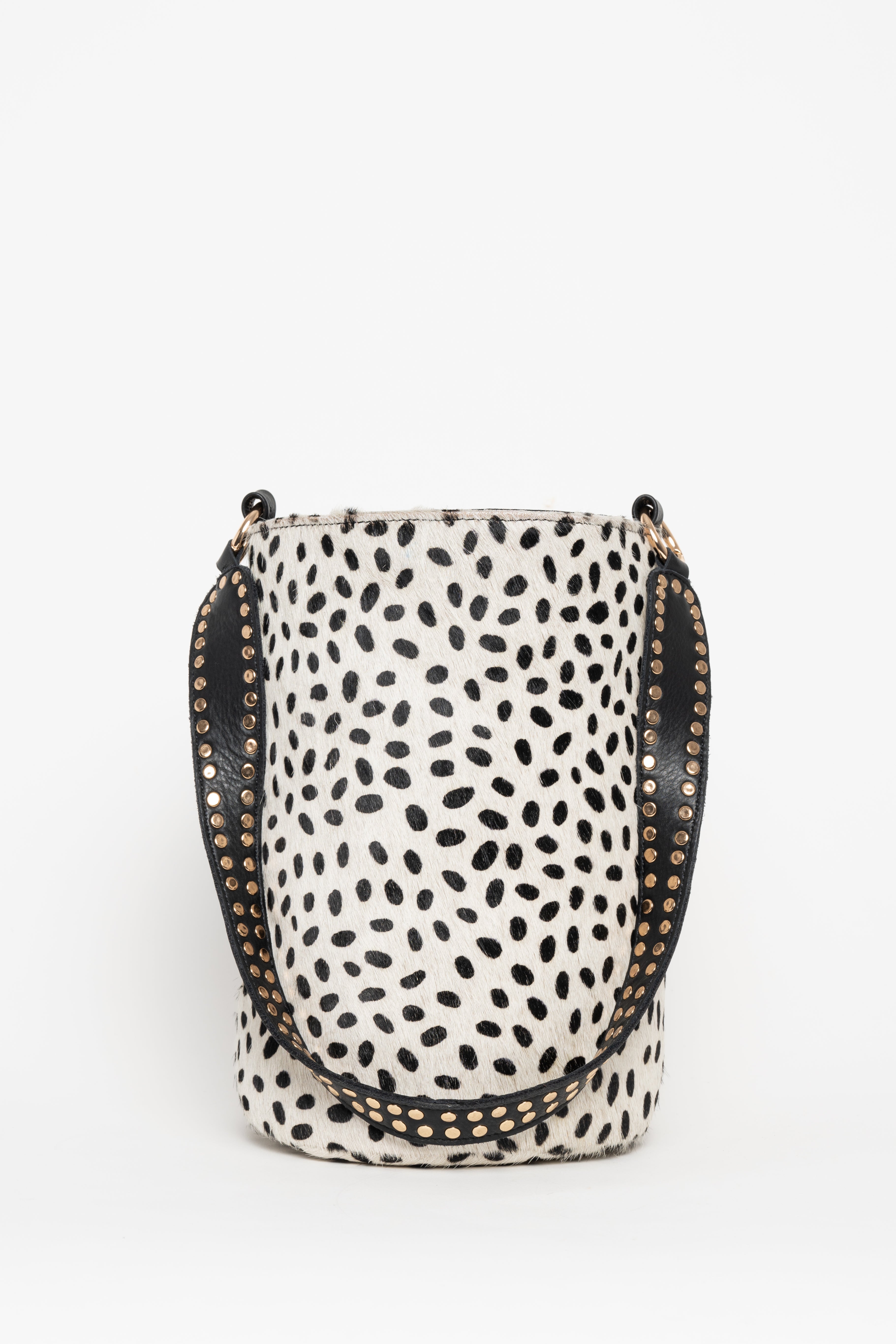 Cartera de cuero estampado leopardo Valentina