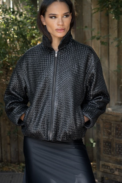 Chaqueta de cuero Matelassé Maida