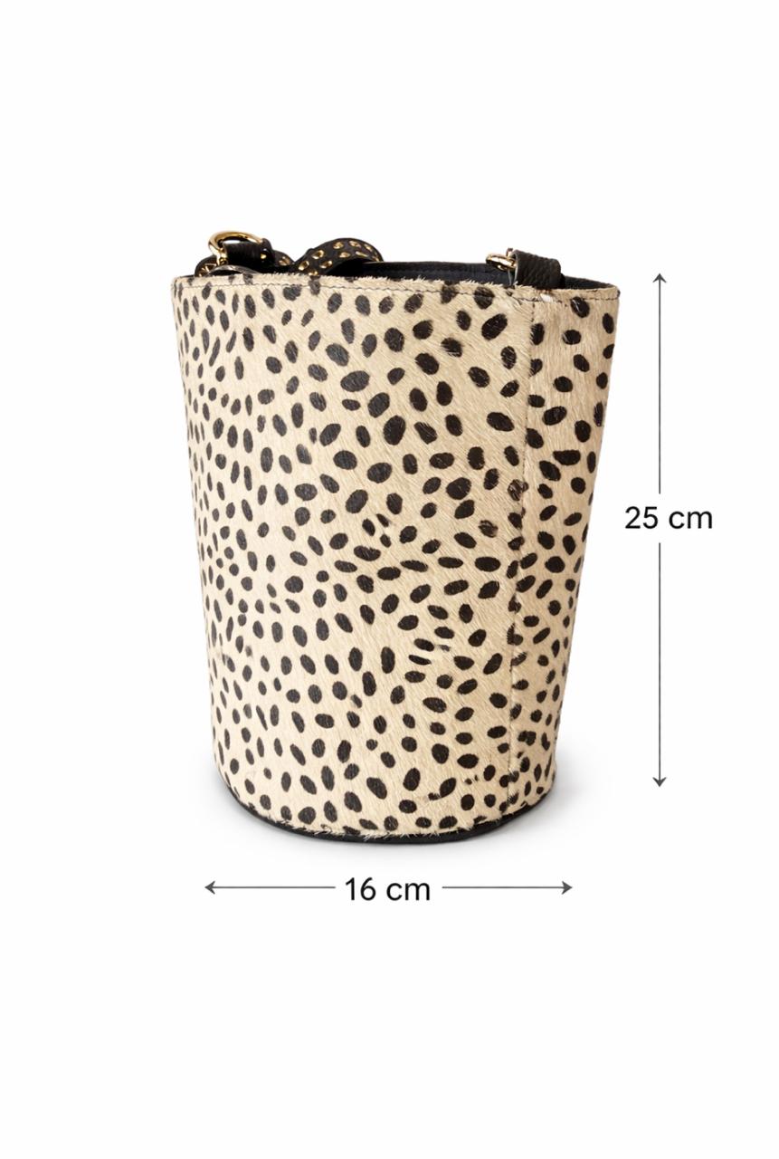 Cartera de cuero estampado leopardo Valentina
