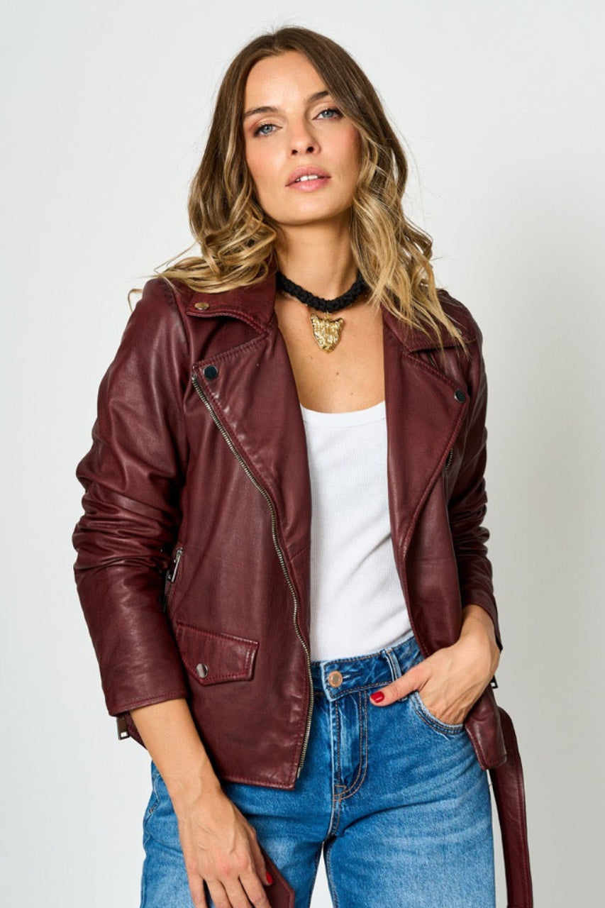 Chaqueta biker de cuero Martina