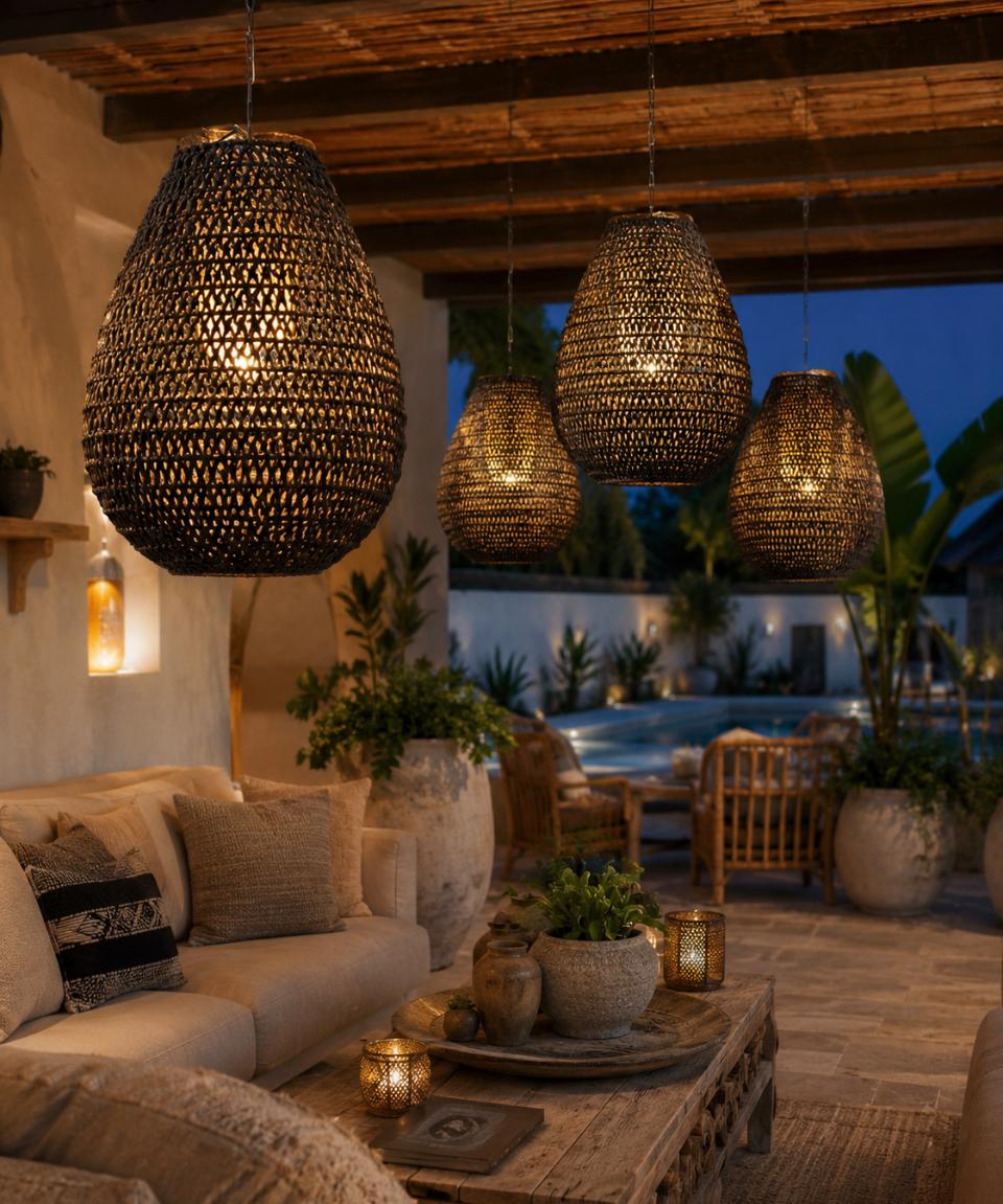 Lampara Rattan Grecia