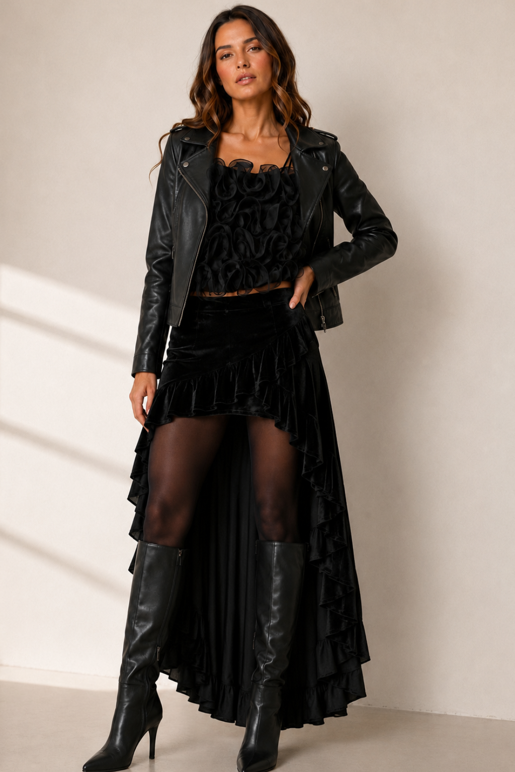 Falda asimétrica Lucia Velvet