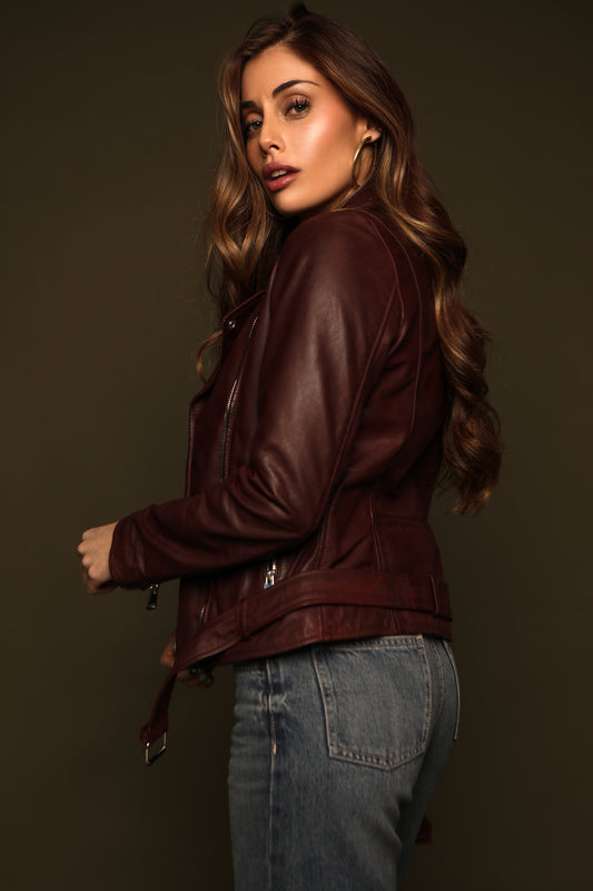 Chaqueta Victoria Biker Bordo