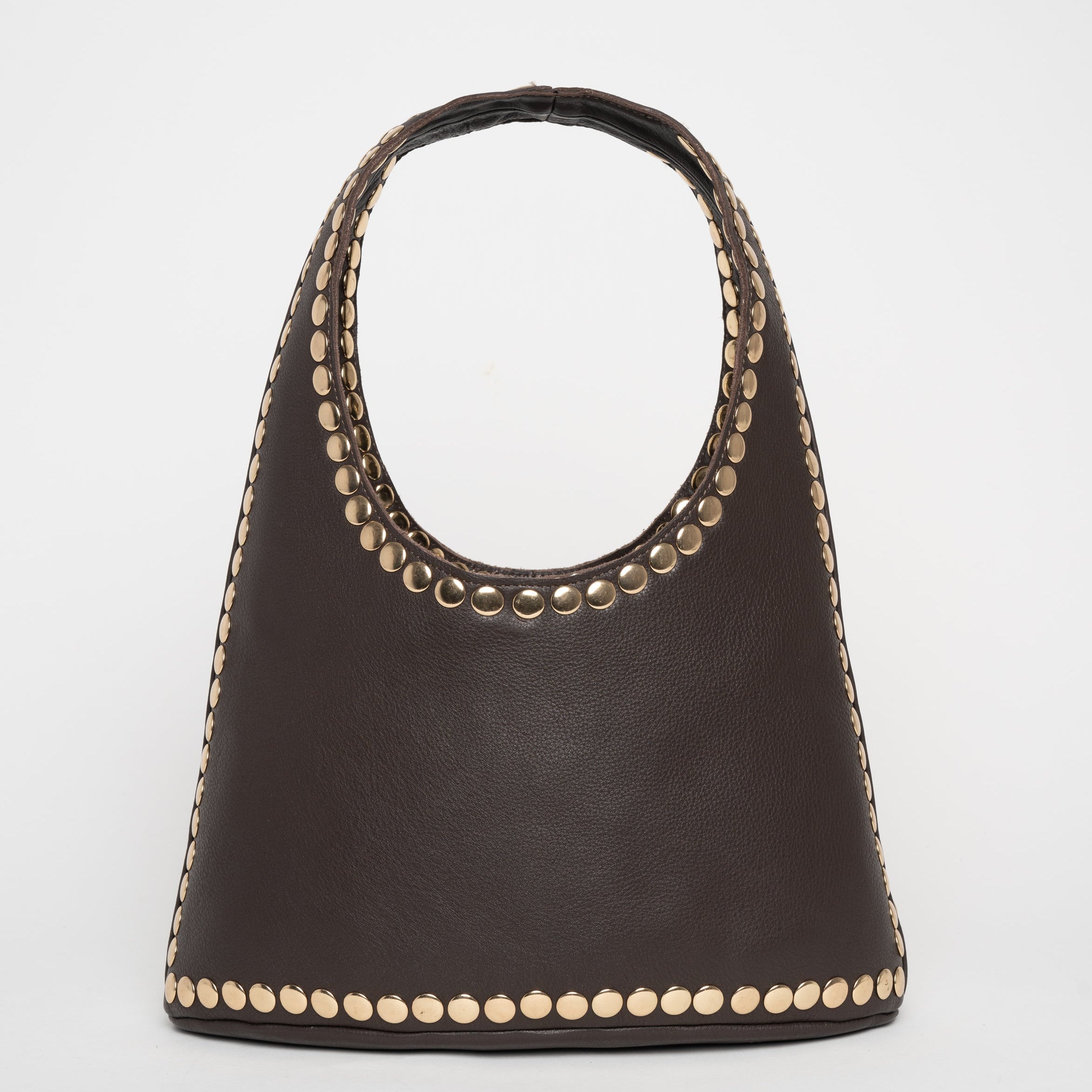 Cartera de cuero con tachas metálicas Lola