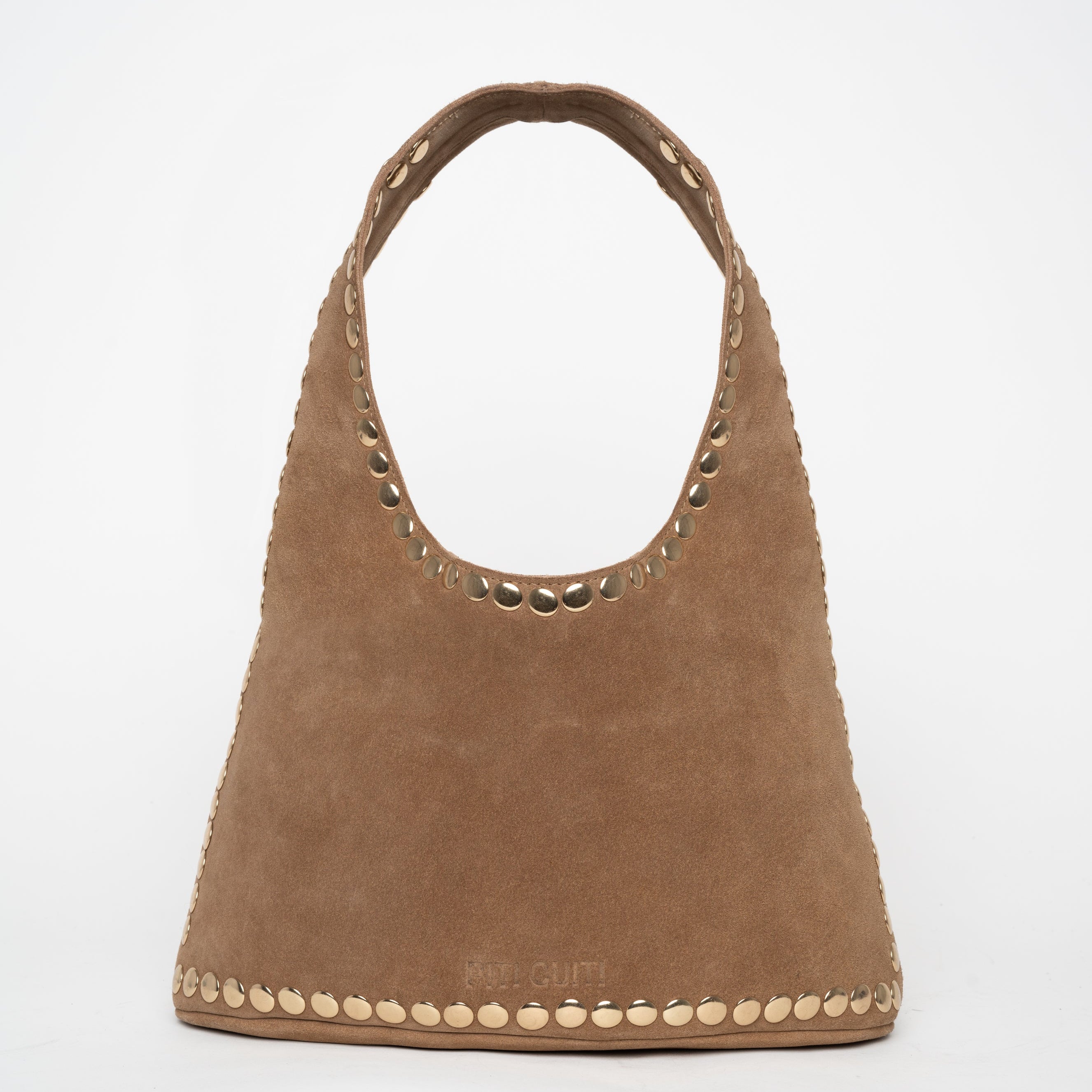 Cartera de cuero con tachas metálicas Lola