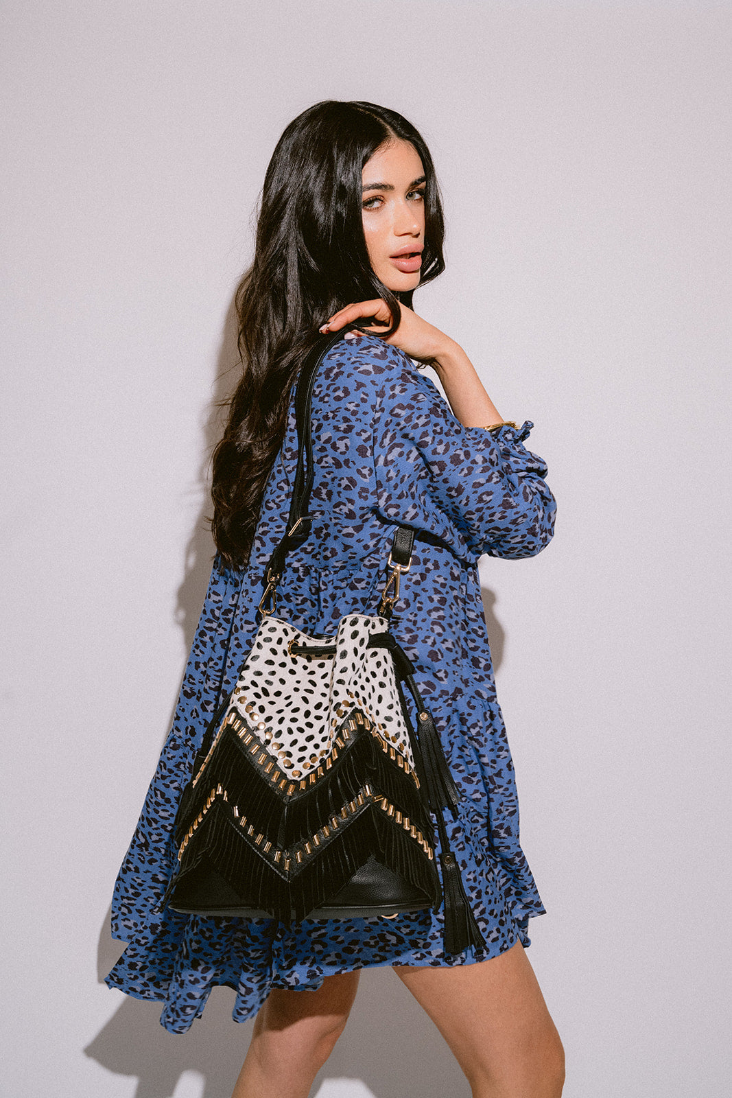 Cartera de cuero con flecos  Agustina
