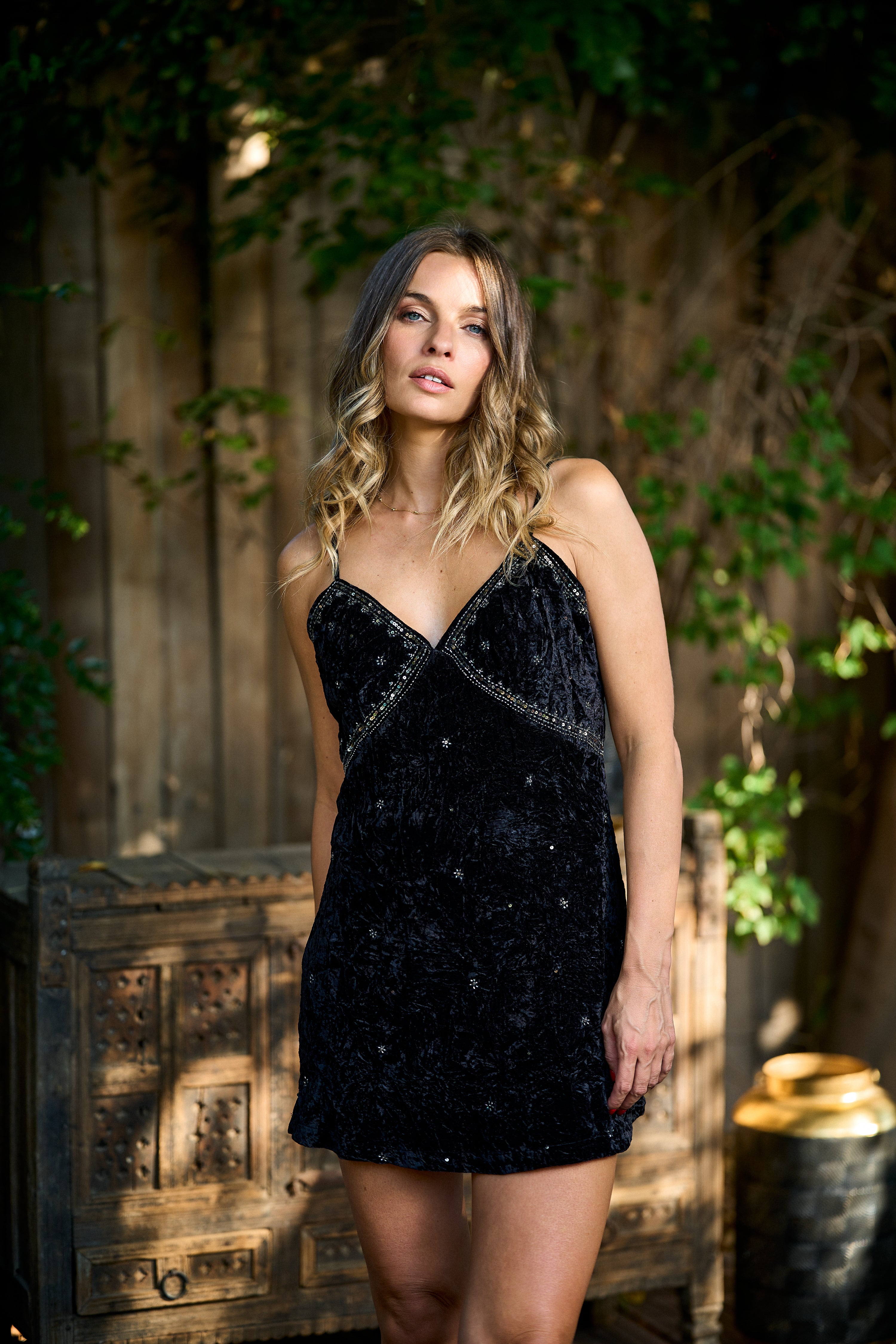 Vestido mini de terciopelo Lucía