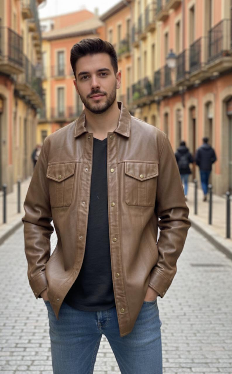 Camisa Roberto de Cuero Oveja