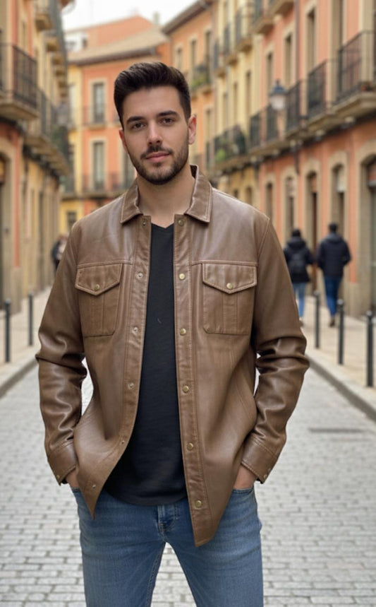 Camisa Roberto de Cuero Oveja