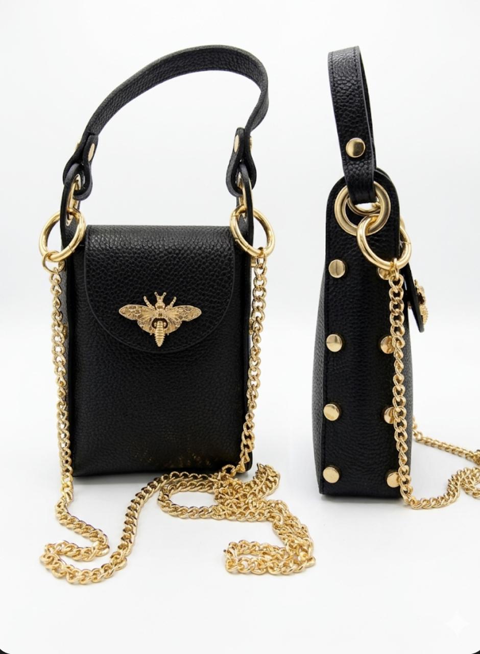Cartera bandolera de cuero Abeille