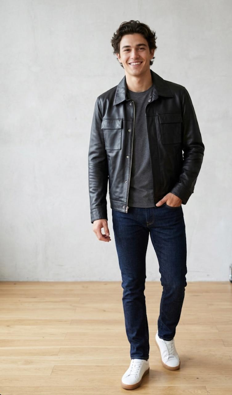 Chaqueta de cuero hombre Alberto