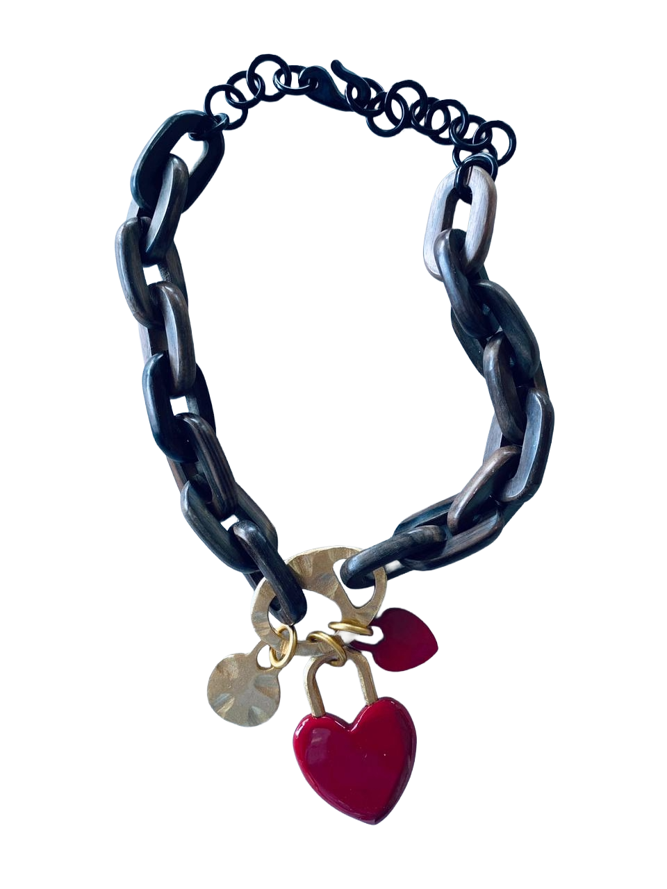 Collar Florencia de Cuerno de Búfalo con Dije Corazón