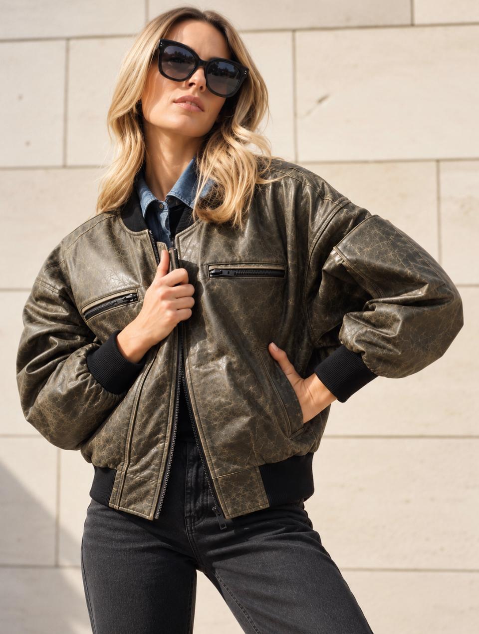 Chaqueta de Cuero Gabriela
