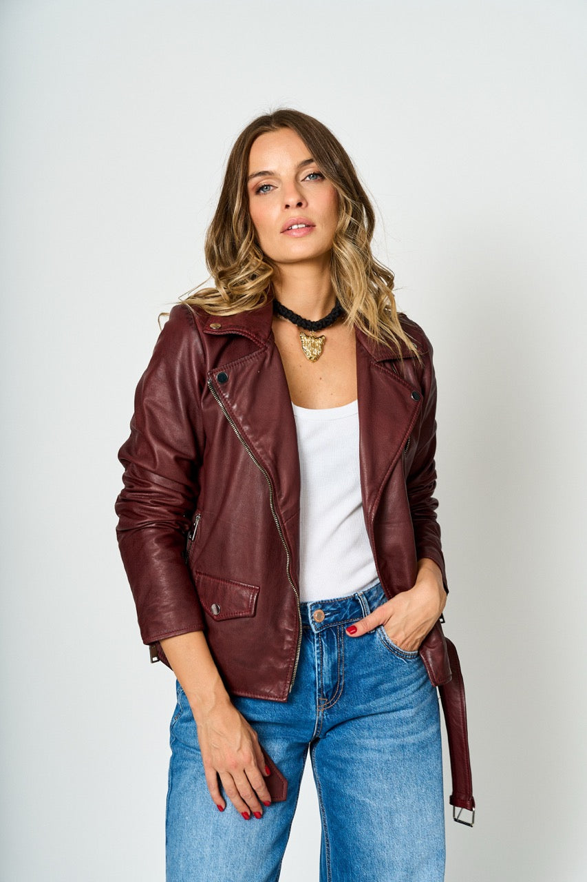 Chaqueta biker de cuero Martina